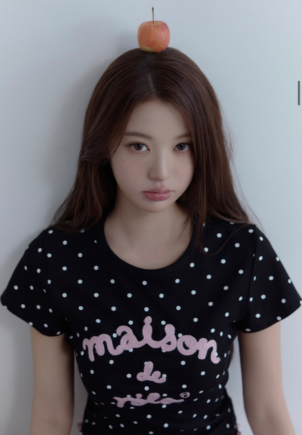 [ROLAROLA] MAISON DE ROLA EMBROIDERY DOT T-SHIRT BLACK