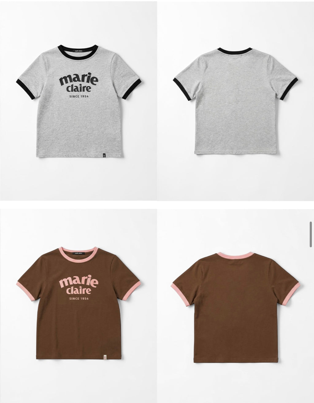 [Marie Claire] Logo Ringer Short Sleeve T-shirt