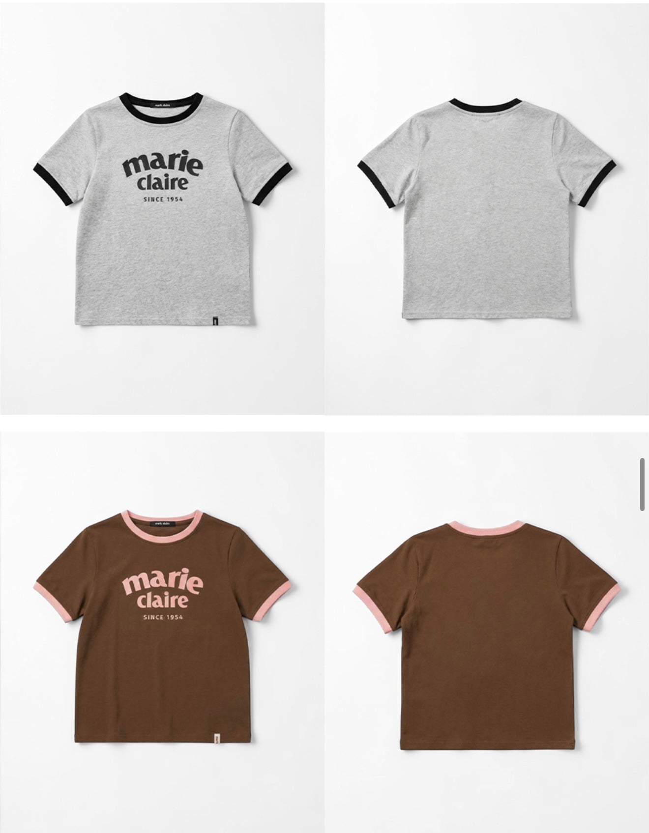 [Marie Claire] Logo Ringer Short Sleeve T-shirt