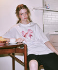 [RONRON] Double Ribbon Over Fit T Shirt White