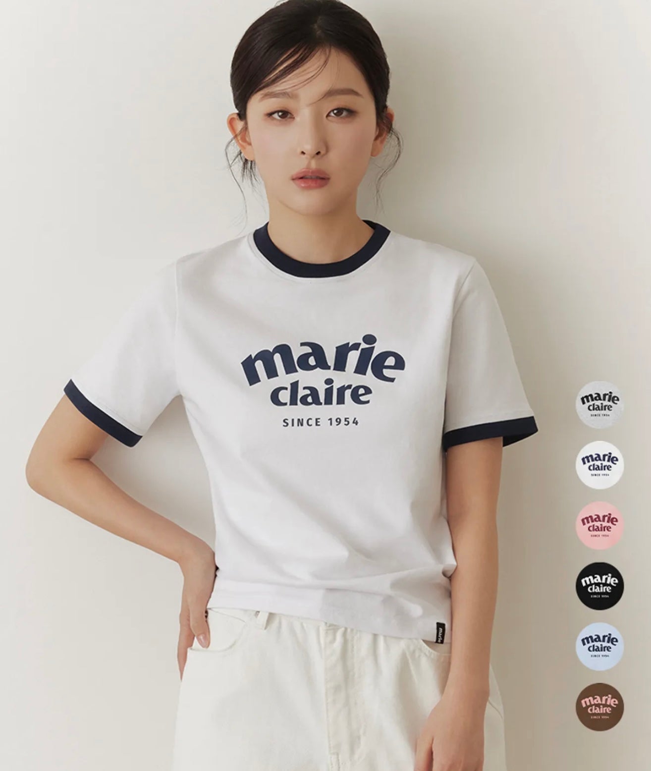 [Marie Claire] Logo Ringer Short Sleeve T-shirt